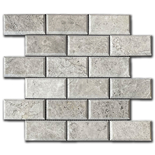 Мрамор мозайка Тундра Грей Анте 5х10 см шлайфан