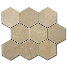 Мрамор мозайка Дарк Беж Хексагон 10х10 см полиран