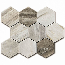 Мрамор мозайка Палисандро Хексагон 10х10 см полиран