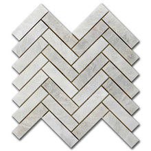 Мрамор мозайка Айсберг Херингбон 2,3х10 см полиран