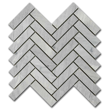 Мрамор мозайка Лаис Херингбон 2,5х10 см полиран