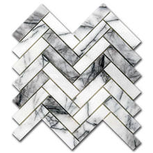 Мрамор мозайка Лейлак Херингбон 2,5х10 см полиран