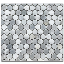 Мрамор мозайка Бардигло микс Пени Раунд 31,5х31,8 см полиран