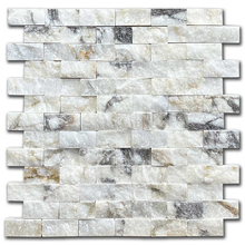 Мрамор мозайка глиц Аф Вайт 2,5х5 см