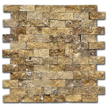 Травертин мозайка глиц Голд 2,5х5 см