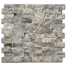 Травертин мозайка глиц Силвър-2  2,5х5 см