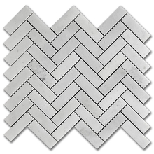 Мрамор мозайка Карера Херингбон 2,5х7,5 см шлайфан