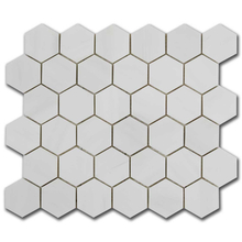 Мрамор мозайка Доломит Хексагон 5х5 см шлайфан