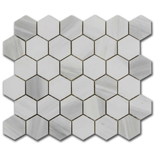 Мрамор мозайка Панда Хексагон 5х5 см полиран
