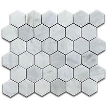 Мрамор мозайка Серак Хексагон 5х5 см шлайфан