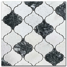 Мрамор мозайка Карера и Астро микс Арабеск 7,5х7,5 см полиран