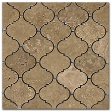 Травертин мозайка Ноче Арабеск 7,5х7,5 см шлайфан