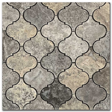 Травертин мозайка Силвър Арабеск 7,5х7,5 см шлайфан