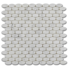 Мрамор мозайка Бианко Елипс 30х30 см полиран