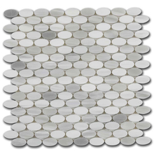 Мрамор мозайка Панда Елипс 30х30 см полиран