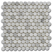 Мрамор мозайка Панда Пени Раунд 31,5х31,8 см полиран