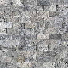 Травертин мозайка глиц Силвър 2,5х5 см