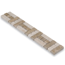 Мрамор фриз Беж и Емперадор Крема 5х30,5 см полиран