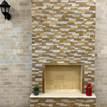 Травертин за камина - Лайндроу Ноче и Айвори