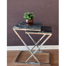 Маса от мрамор CS05 силвър / к-т