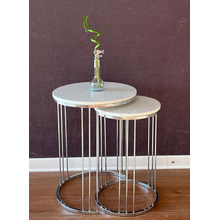 Маса от мрамор CS04 силвър / к-т