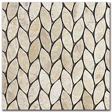 Мрамор мозайка Беж Лист 29х31 см полиран