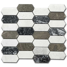 Мрамор мозайка Карера микс Мини Пикът 30х35 см шлайфан