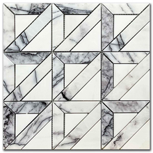 Мрамор мозайка Лейлак и Доломит Мона 30,5х30,5 см полиран и шлайфан