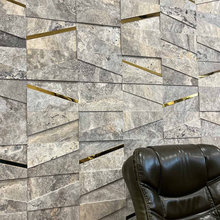 Травертин за стена - Силвър Мусс 3D 16х25 см травертин