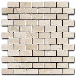Marble Mosaic Crema Marfil Brick 2,5x5 cm Tumbled