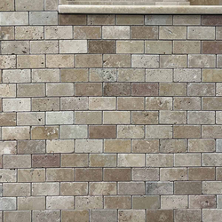 Травертин мозайка Айвори микс 5х10 см антикиран 1