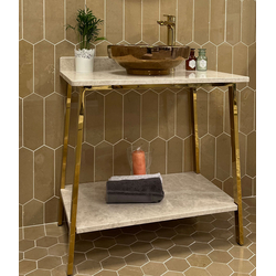 Мивка с плот от мрамор Еге Беж CR1 голд 1