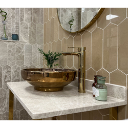 Мивка с плот от мрамор Еге Беж CR1 голд 2