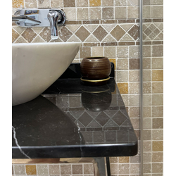 Мивка с плот от мрамор Торос CR2 силвър 1