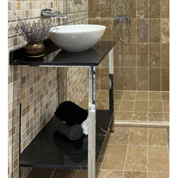 Мивка с плот от мрамор Торос CR2 силвър 2