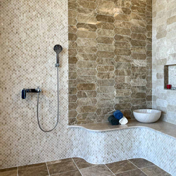 Мрамор мозайка Беж Елипс 30х30 см полиран 2