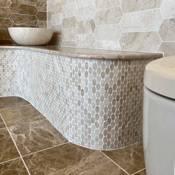 Мрамор мозайка Беж Елипс 30х30 см полиран 4