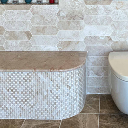 Мрамор мозайка Беж Елипс 30х30 см полиран 6