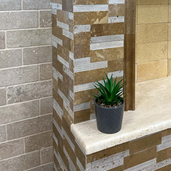 Травертин за камина - Лайндроу Ноче и Айвори 10