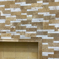 Травертин мозайка Ноче Лайндроу 14х42 см шлайфан 1