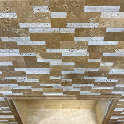 Травертин мозайка Ноче Лайндроу 14х42 см шлайфан 5