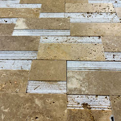 Травертин мозайка Ноче Лайндроу 14х42 см шлайфан 7