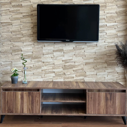 Травертин мозайка Айвори Монар 15х45 см шлайфан 1