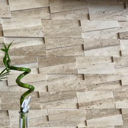 Травертин мозайка Айвори Монар 15х45 см шлайфан 5