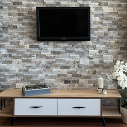 Травертин мозайка Силвър Лайндроу 14х42 см шлайфан 4