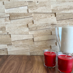 Травертин мозайка Айвори Монар 15х45 см шлайфан 7