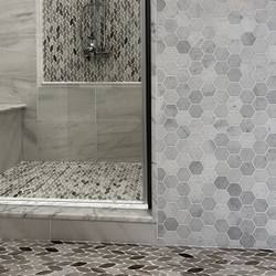 Мрамор мозайка Карера Хексагон 5х5 см шлайфан 2