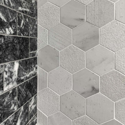 Мрамор мозайка Карера Хексагон 10х10 см мултифиниш 3
