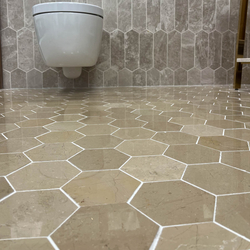 Мрамор мозайка Дарк Беж Хексагон 10х10 см полиран 2