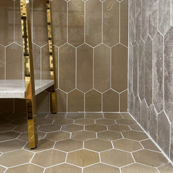 Мрамор мозайка Дарк Беж Хексагон 10х10 см полиран 5